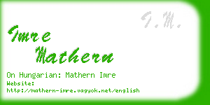 imre mathern business card